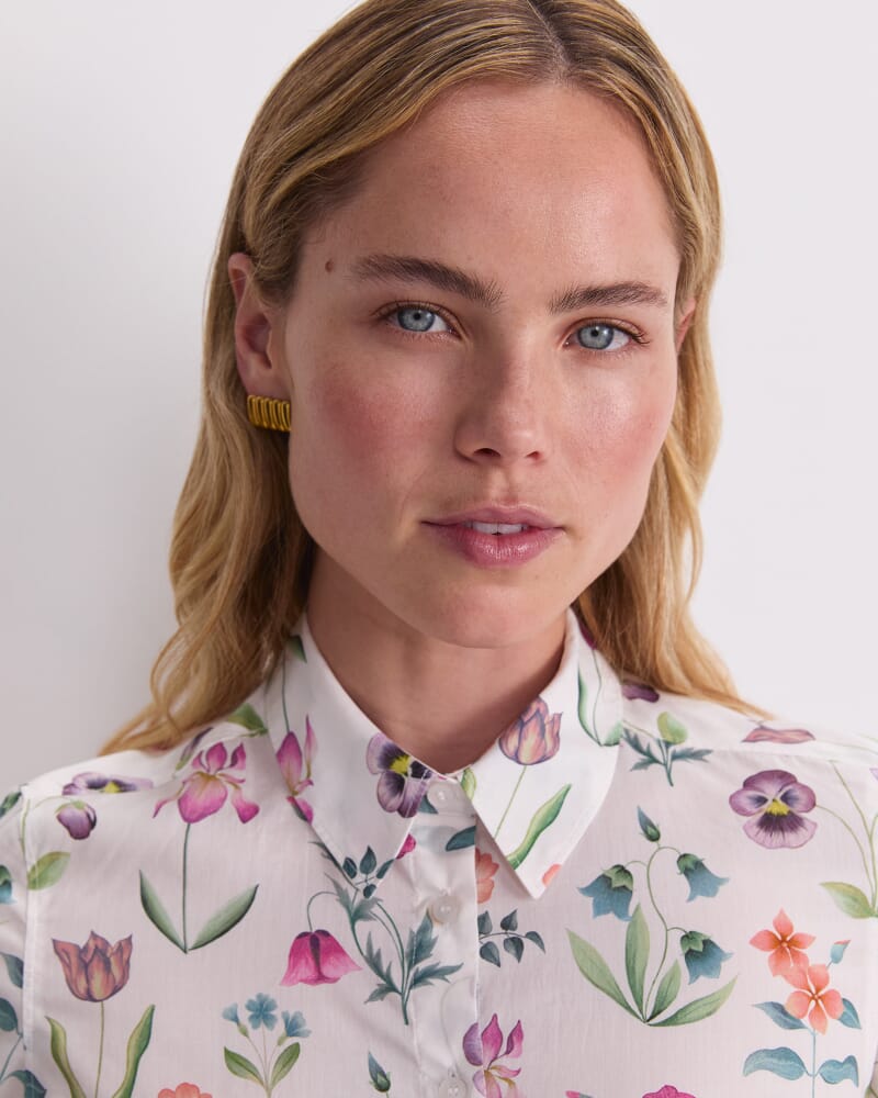 Floral Majesty Liberty Shirt in WHITE/MULTI