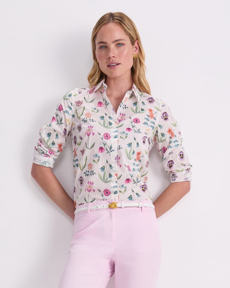 Floral Majesty Liberty Shirt in WHITE/MULTI