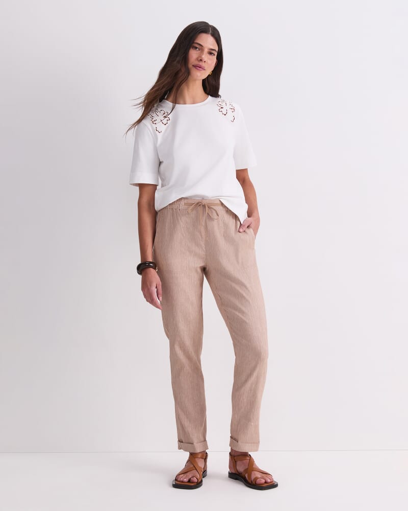 Paloma Cotton Broderie Tee in WHITE