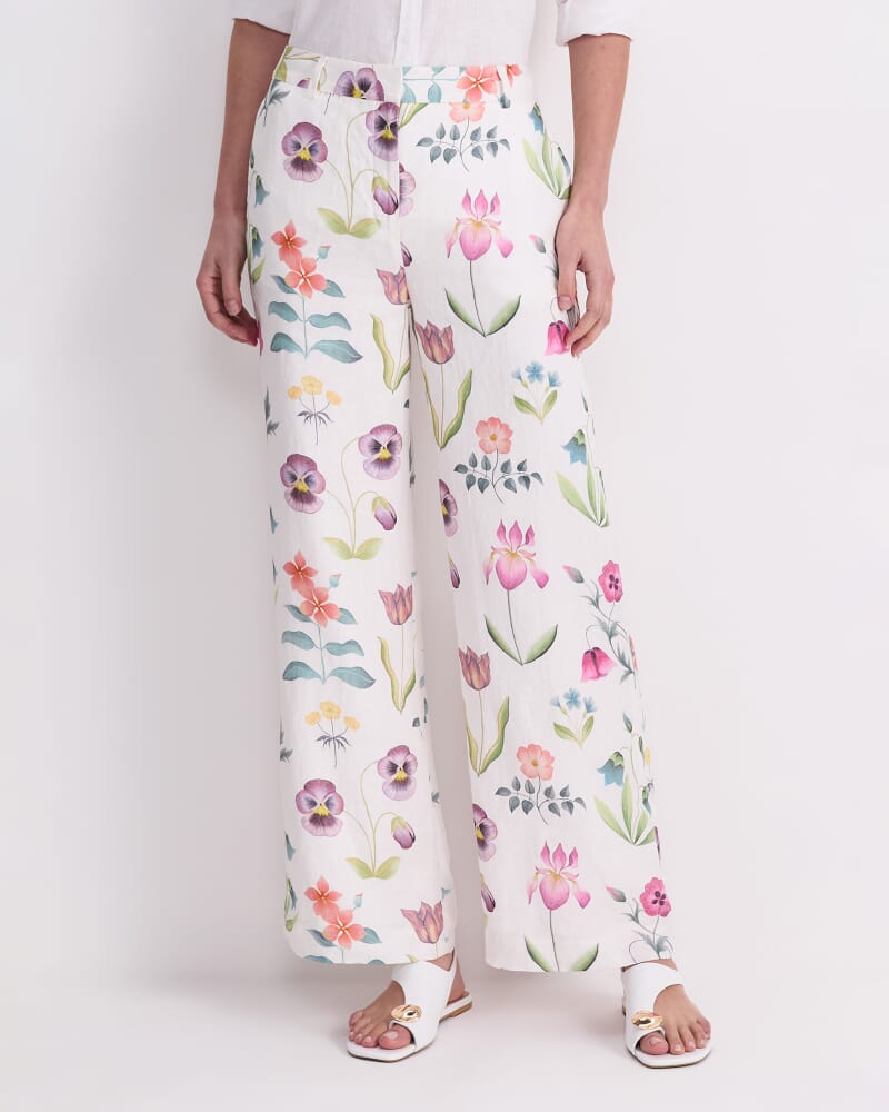 Floral Majesty Liberty Pant in WHITE/MULTI