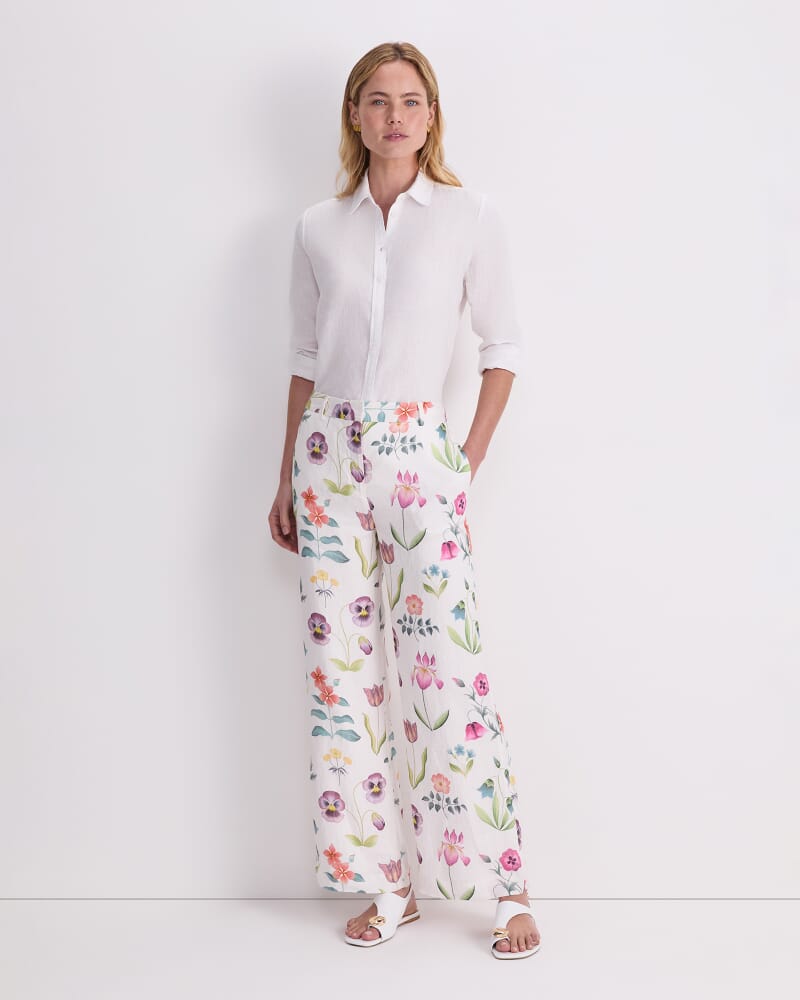 Floral Majesty Liberty Pant in WHITE/MULTI