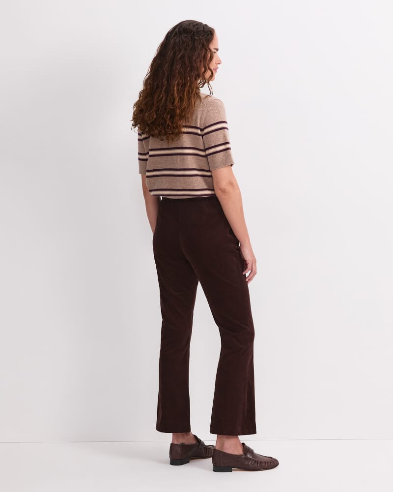 Thea Kick Flare Velvet Pant in CHOCOLATE