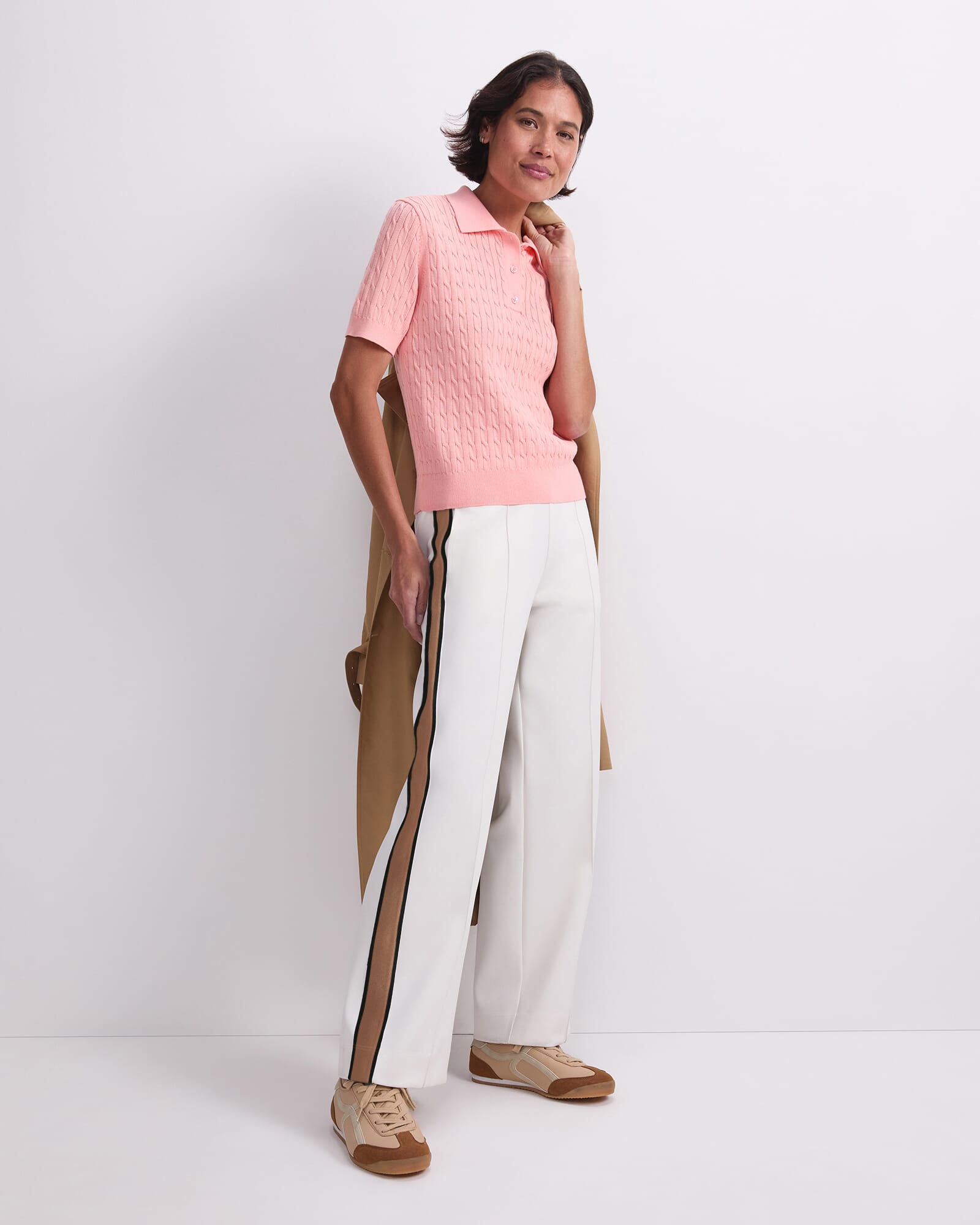 Chiffon Cotton Cable Polo