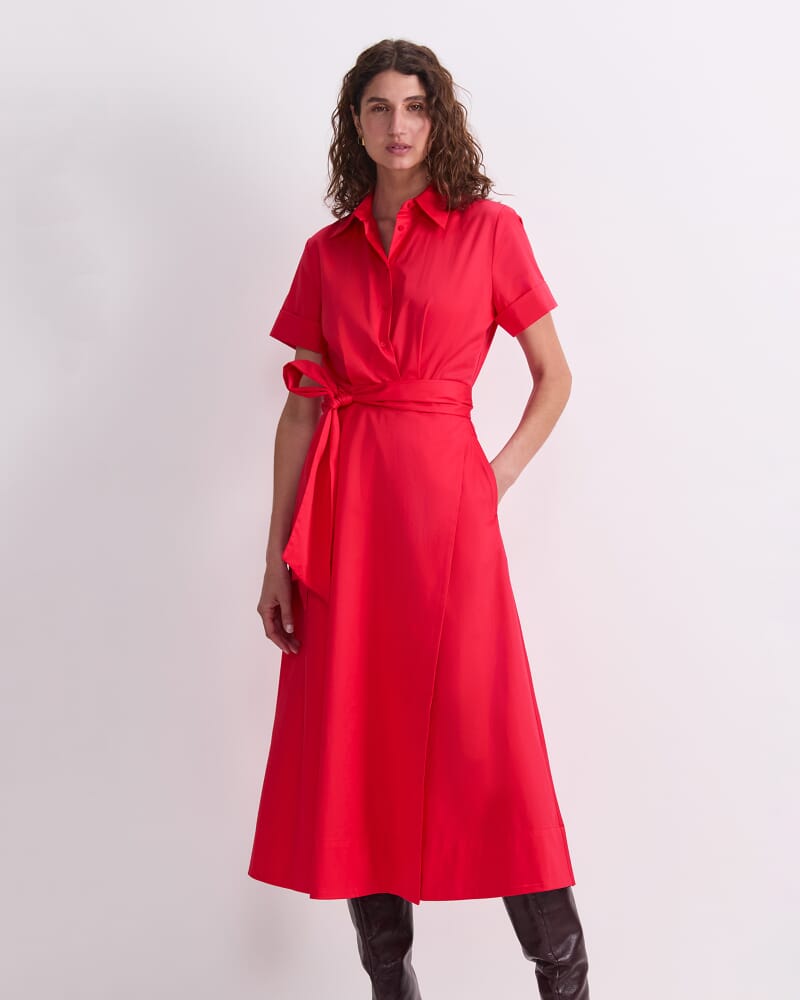 Etta Sarong Dress in SCARLET