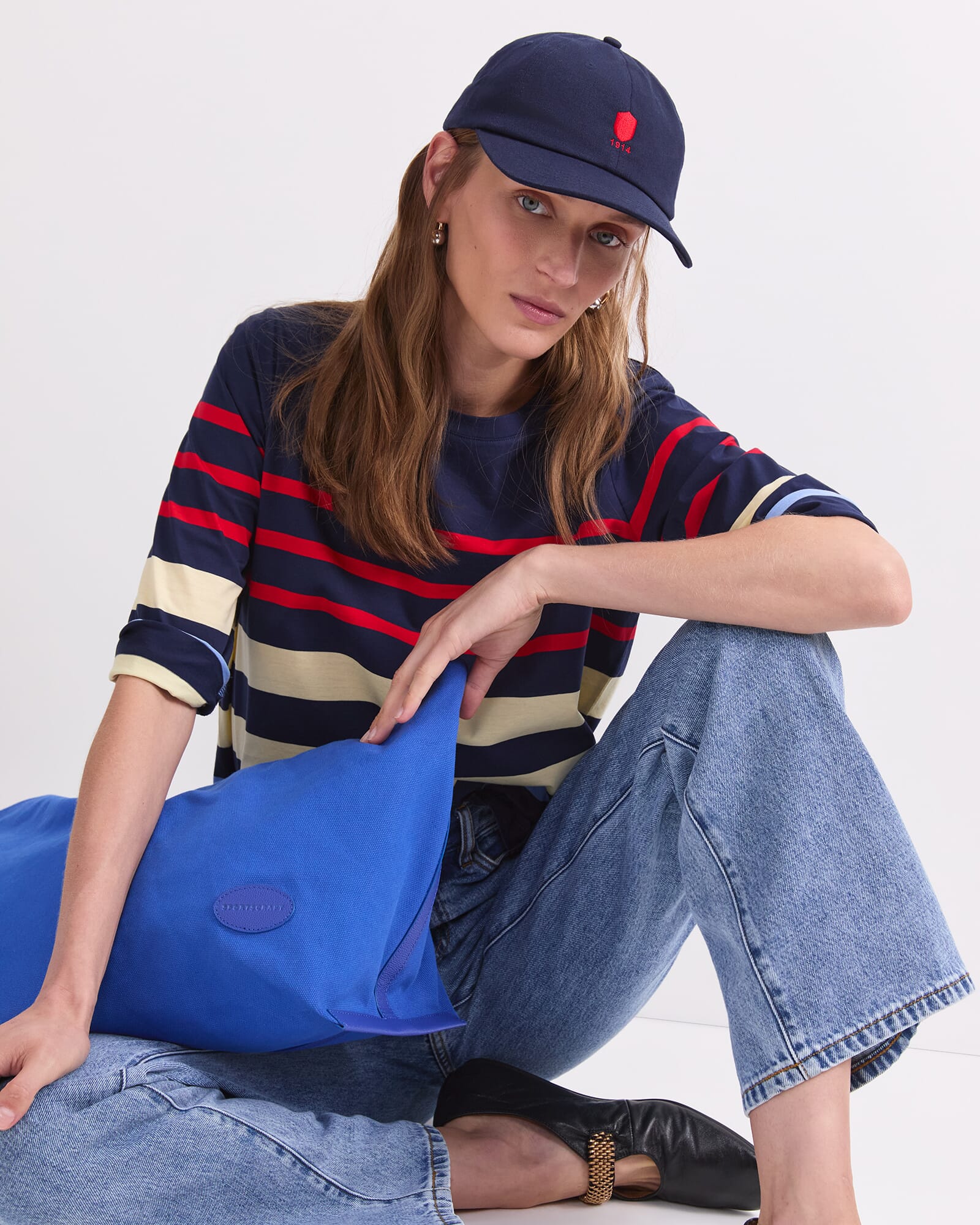 Multi Stripe Half Sleeve Mercerised Tee