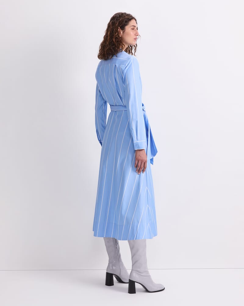 Etta Stripe Sarong Dress in BLUE/WHITE