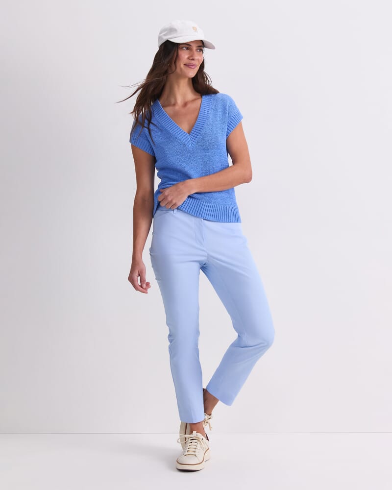 Josie Tape Yarn V-Neck Tank in MARINE BLUE