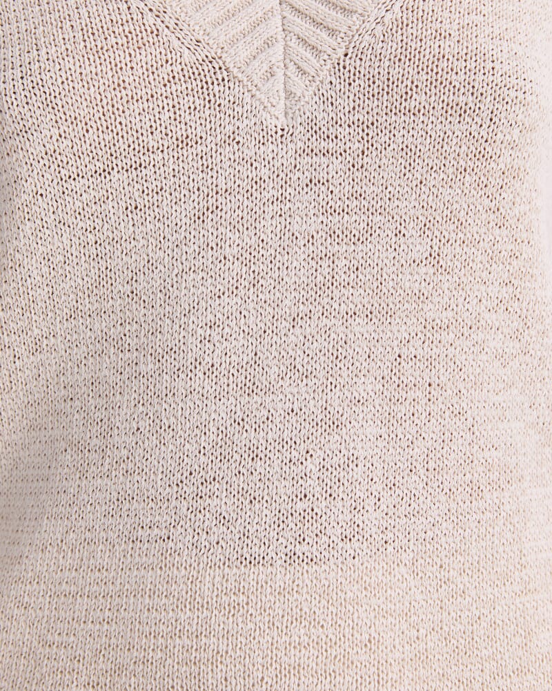 Josie Tape Yarn V-Neck Tank in STRING