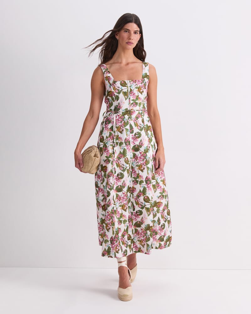 Osterley Liberty Midi Dress in WHITE MULTI