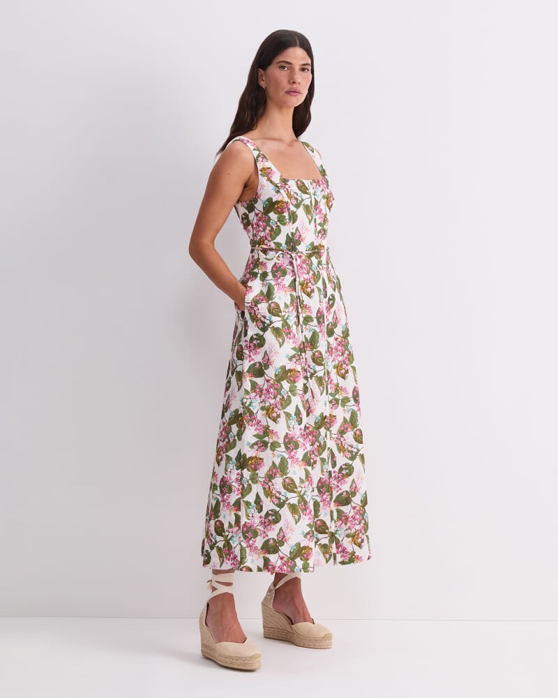 Osterley Liberty Midi Dress in WHITE MULTI