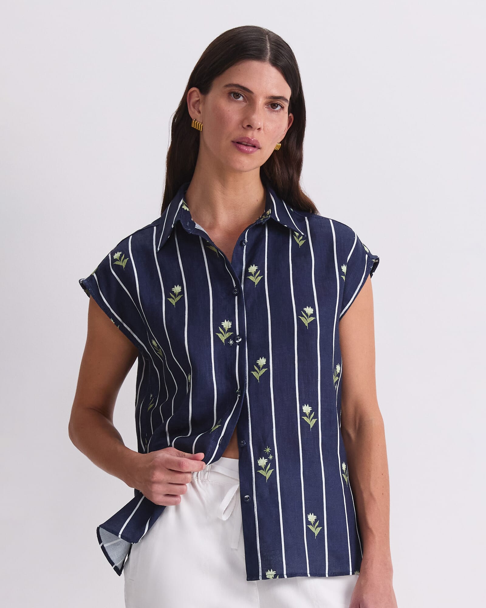 Hampton Stripe Linen Blouse
