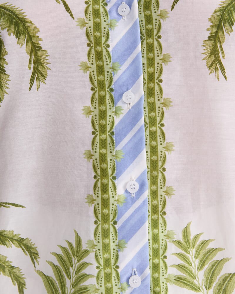 Hampton Cotton Silk Shirt in GREEN MULTI