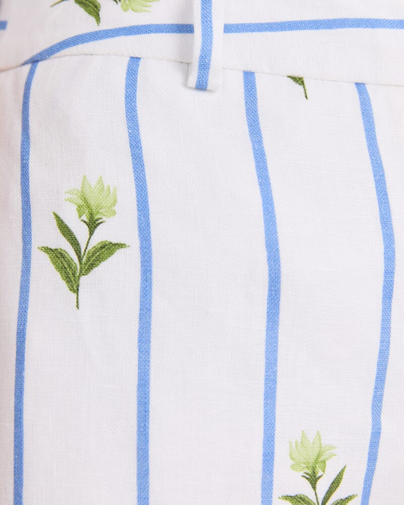 Hampton Stripe Linen Pant in WHITE/BLUE