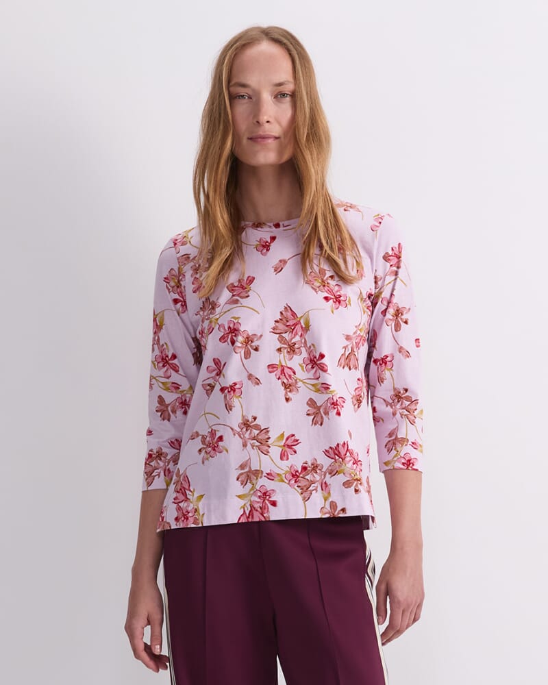 Floral Mercerised Tee in PINK MULTI