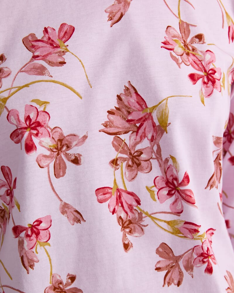 Floral Mercerised Tee in PINK MULTI