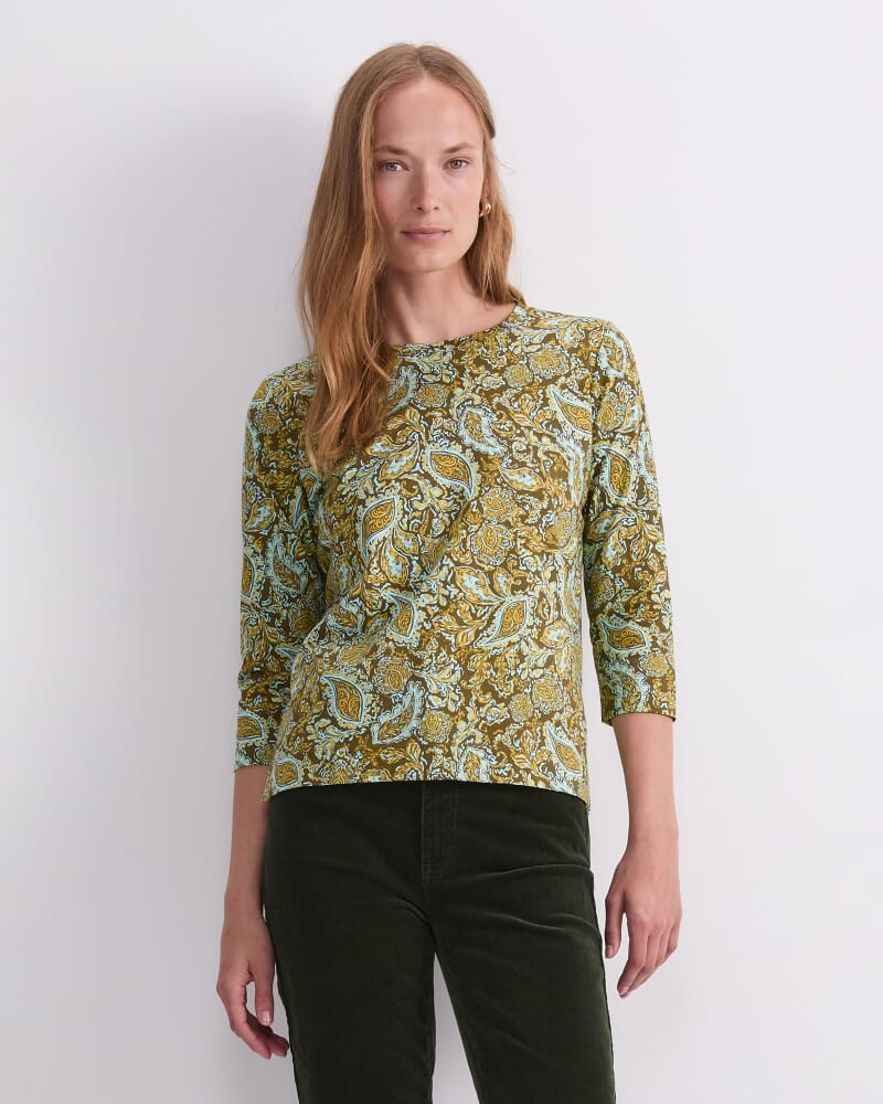 Paisley Mercerised Tee in GREEN MULTI