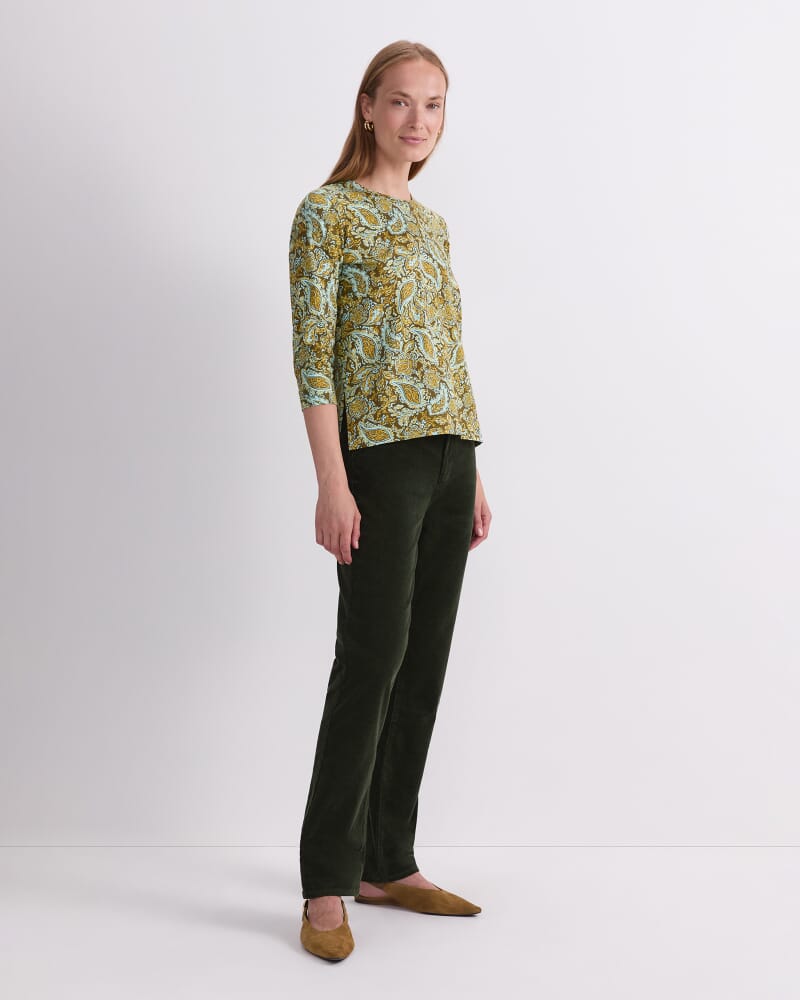 Paisley Mercerised Tee in GREEN MULTI