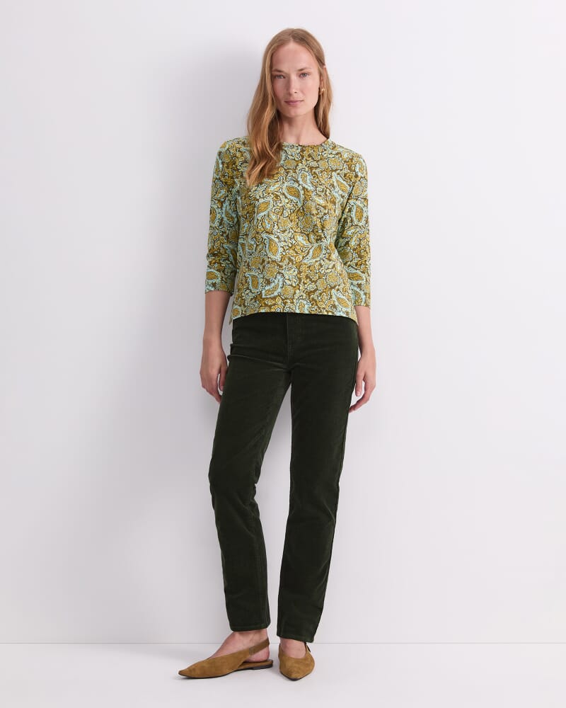 Paisley Mercerised Tee in GREEN MULTI
