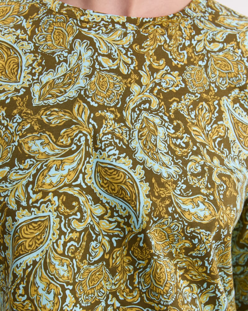 Paisley Mercerised Tee in GREEN MULTI