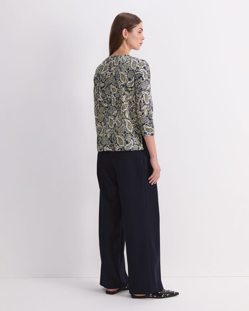 Paisley Mercerised Tee in NAVY MULTI