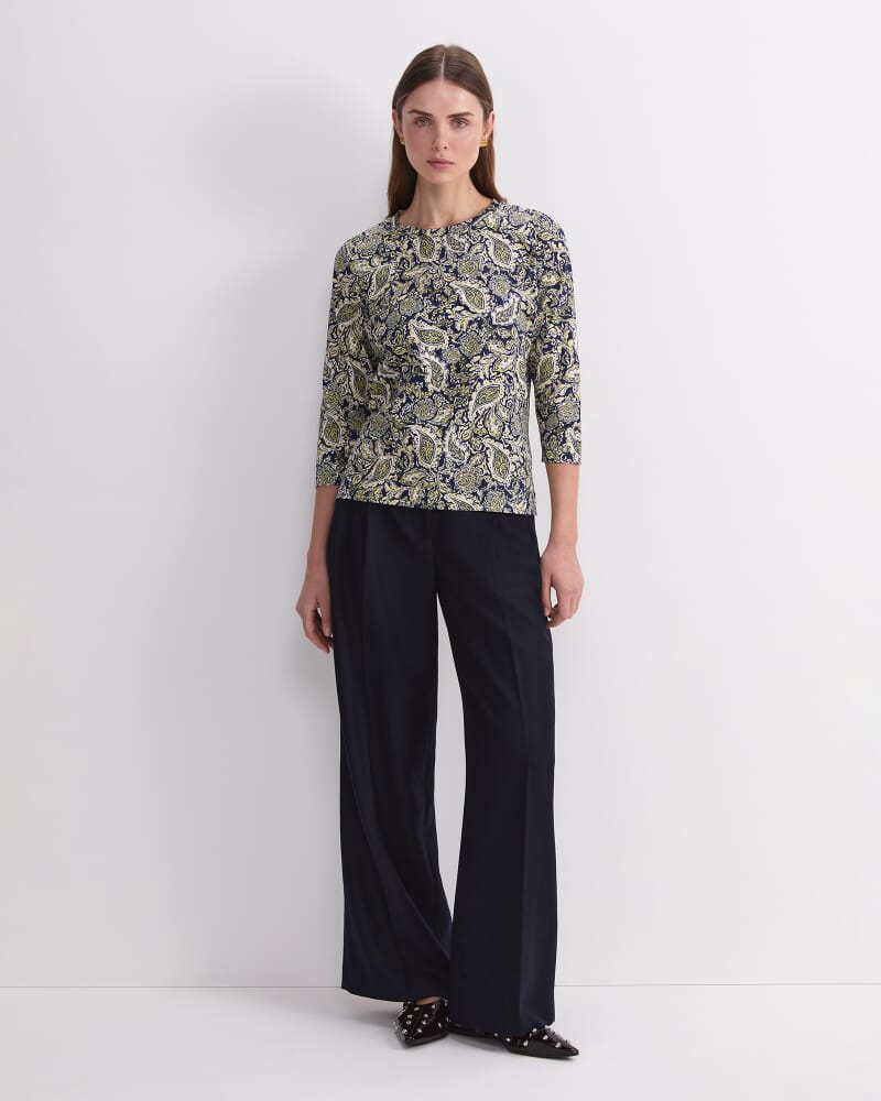 Paisley Mercerised Tee in NAVY MULTI