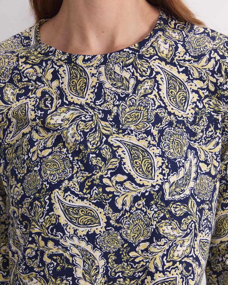Paisley Mercerised Tee in NAVY MULTI