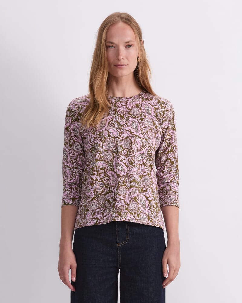 Paisley Mercerised Tee in PINK MULTI