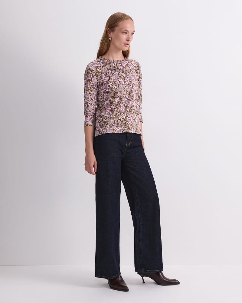 Paisley Mercerised Tee in PINK MULTI