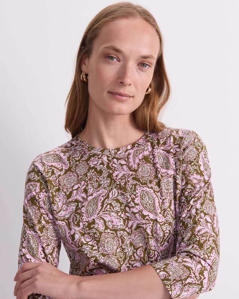 Paisley Mercerised Tee in PINK MULTI