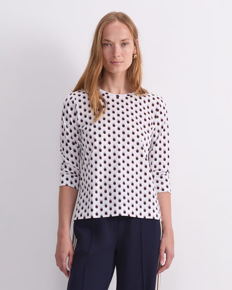 Spot Print Merc Tee in CHOC/WHITE