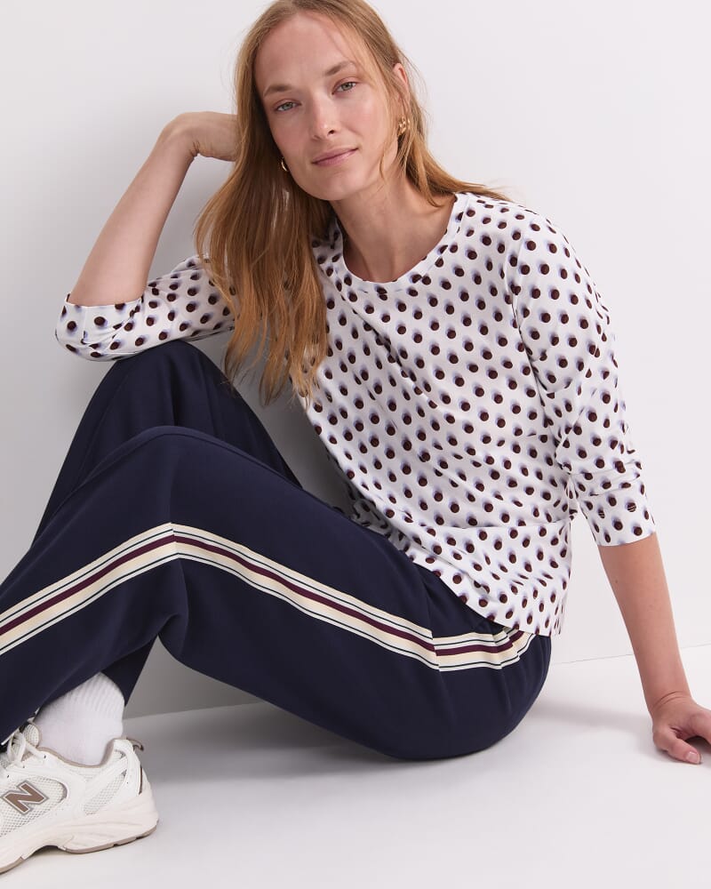 Spot Print Merc Tee in CHOC/WHITE