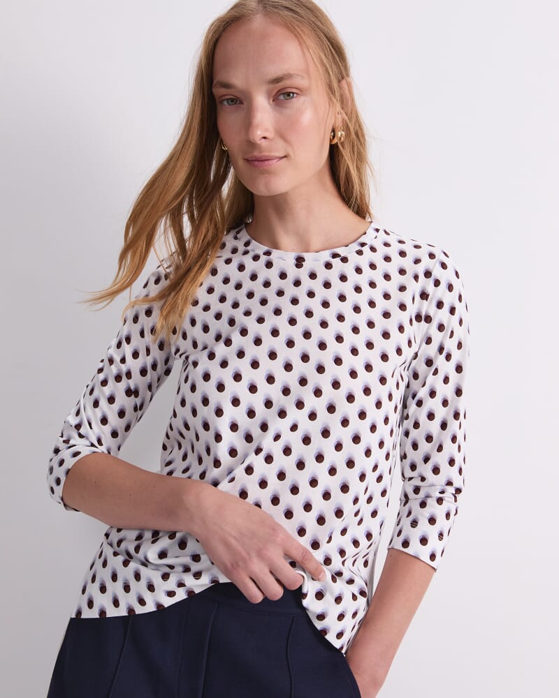 Spot Print Merc Tee in CHOC/WHITE