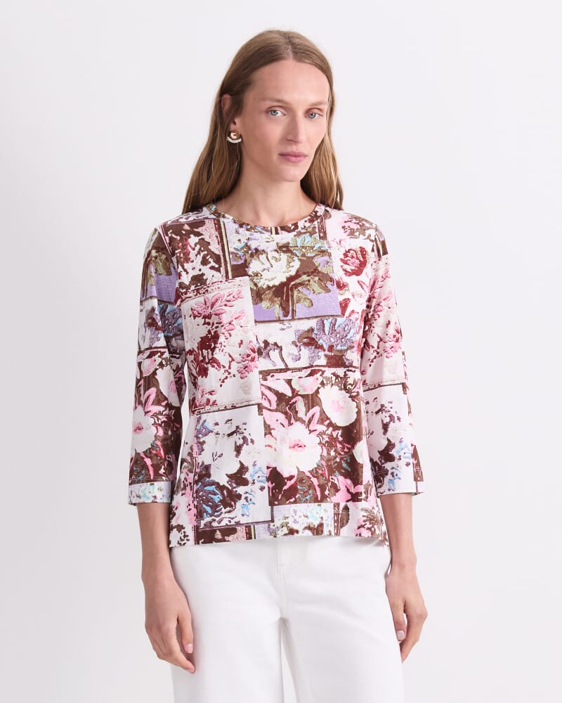 Tapestry Print Mercerised Tee in GREEN MULTI