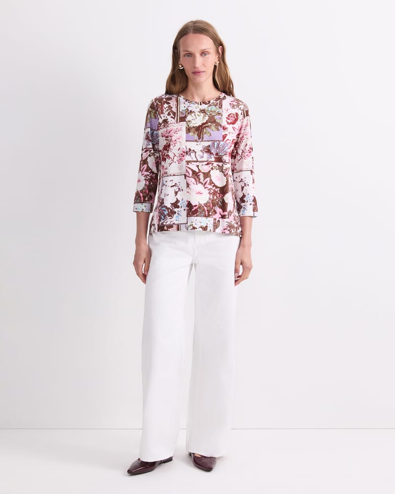 Tapestry Print Mercerised Tee in GREEN MULTI