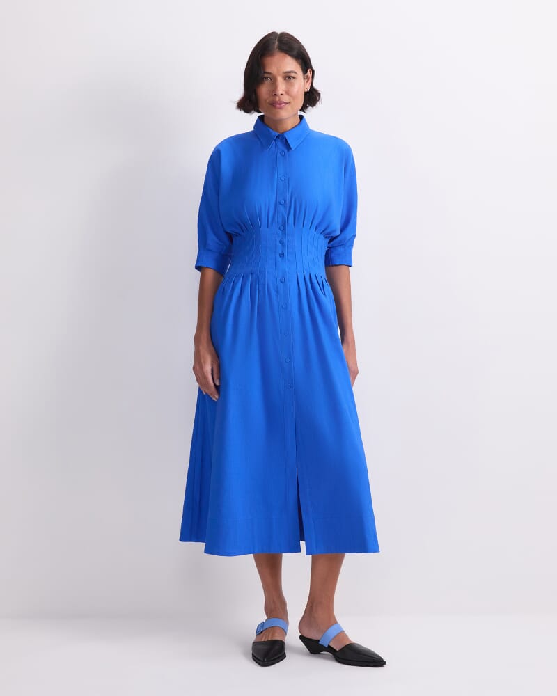 Rosa Shirt Dress in AZURE