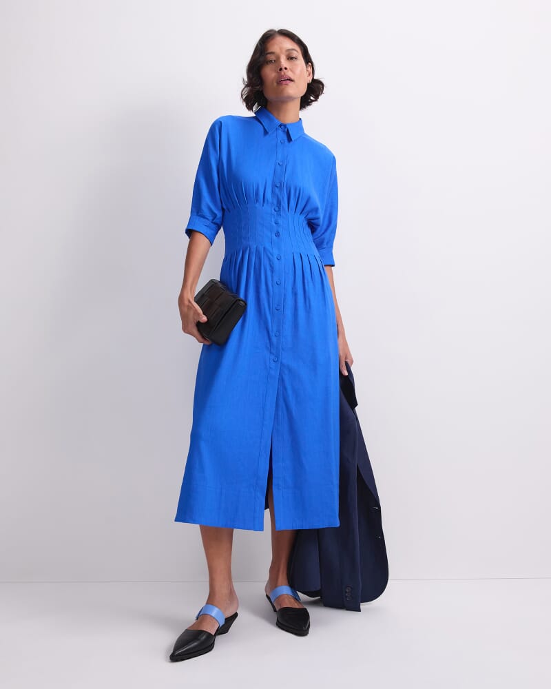 Rosa Shirt Dress in AZURE