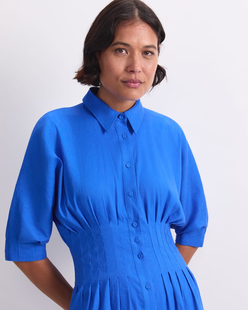 Rosa Shirt Dress in AZURE