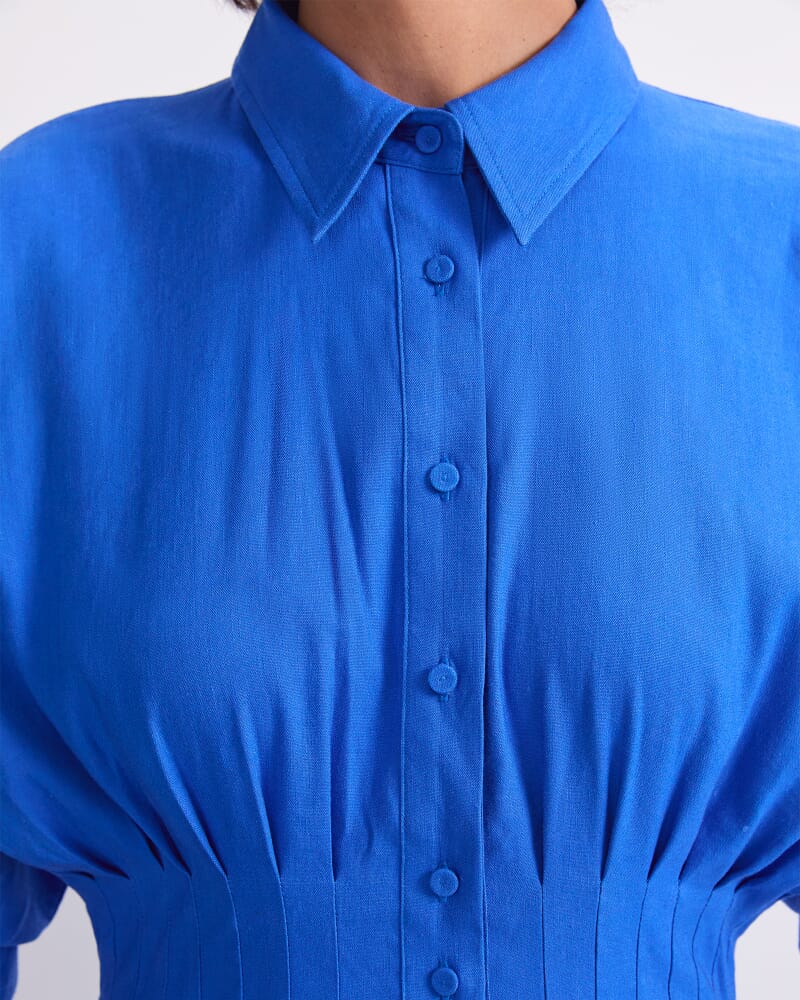 Rosa Shirt Dress in AZURE