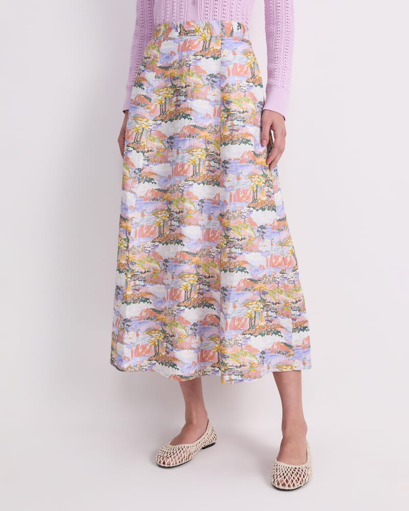 Coastal Parade Liberty Midi Skirt in MULTI
