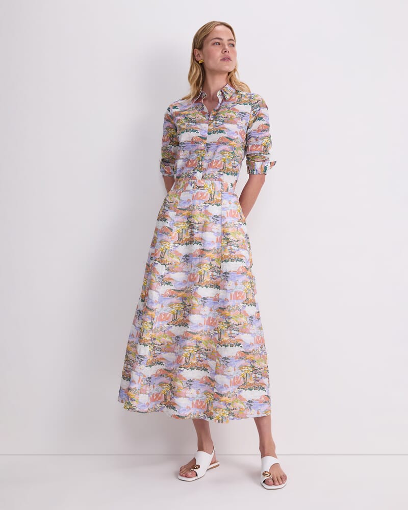 Coastal Parade Liberty Midi Skirt in MULTI