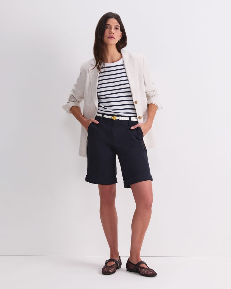 Heidi Stripe Short Sleeve Tee in NAVY MULTI