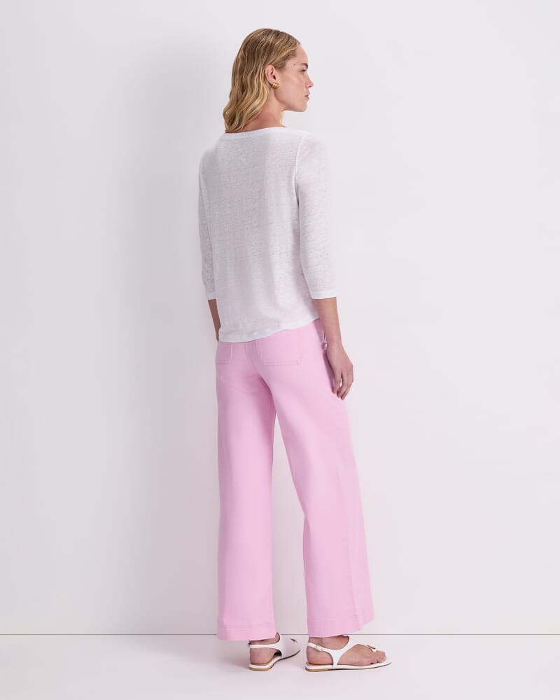 Cecile Foil Linen Top in WHITE