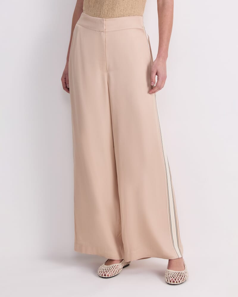 Yara Drape Stripe Pant in CASHEW