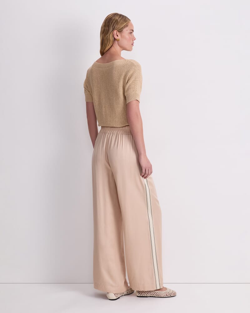 Yara Drape Stripe Pant in CASHEW