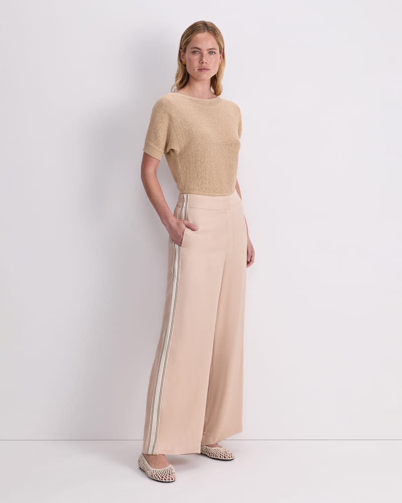 Yara Drape Stripe Pant in CASHEW