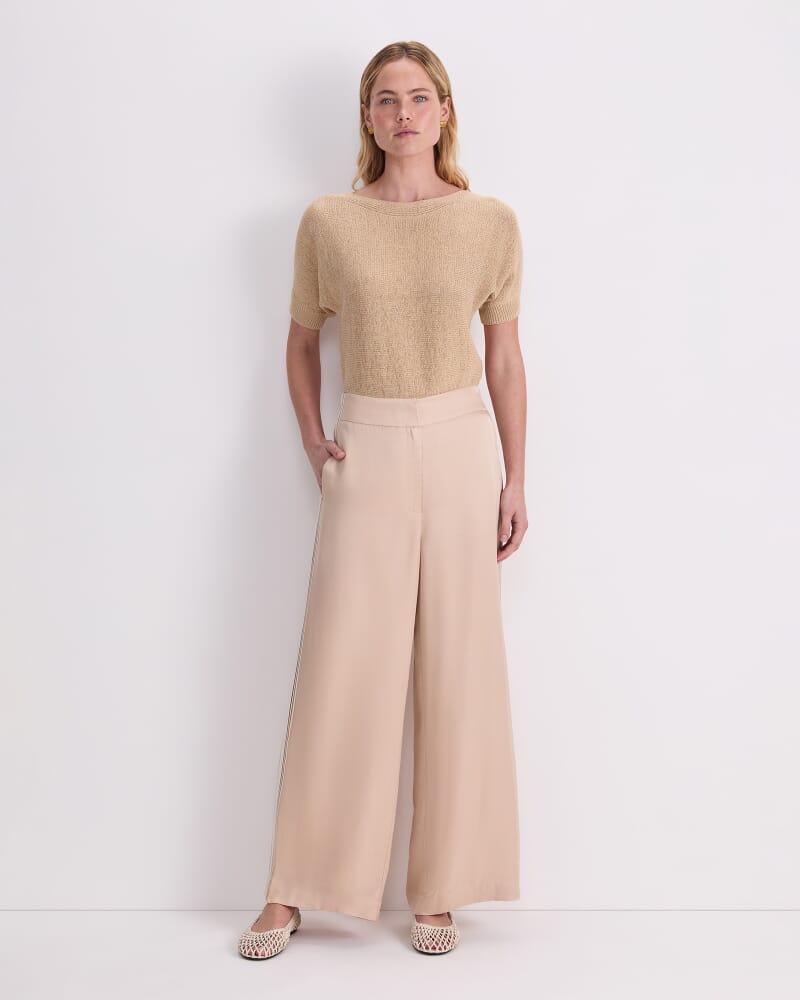 Yara Drape Stripe Pant in CASHEW
