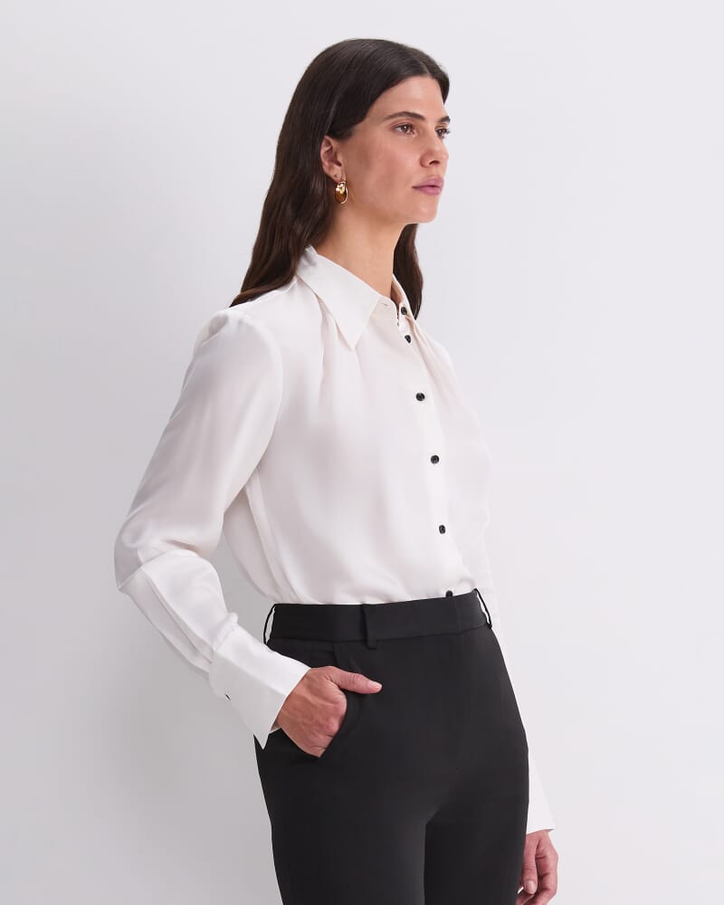 Yara Long Sleeve Blouse in IVORY