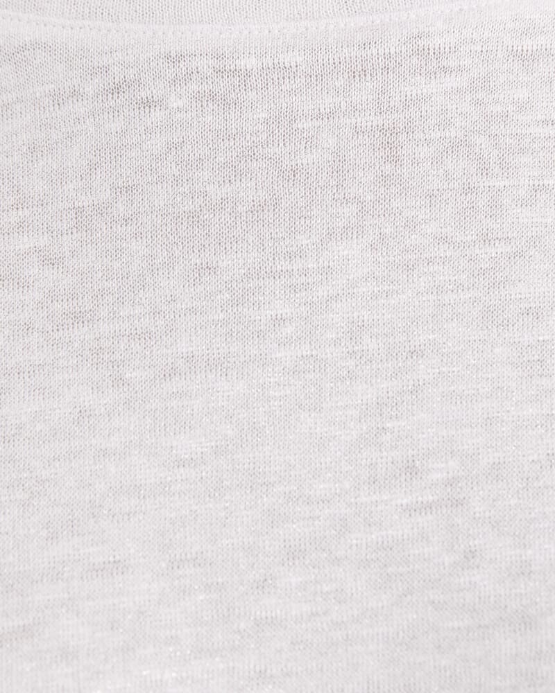 Tonia Crew Neck Linen Tee in WHITE