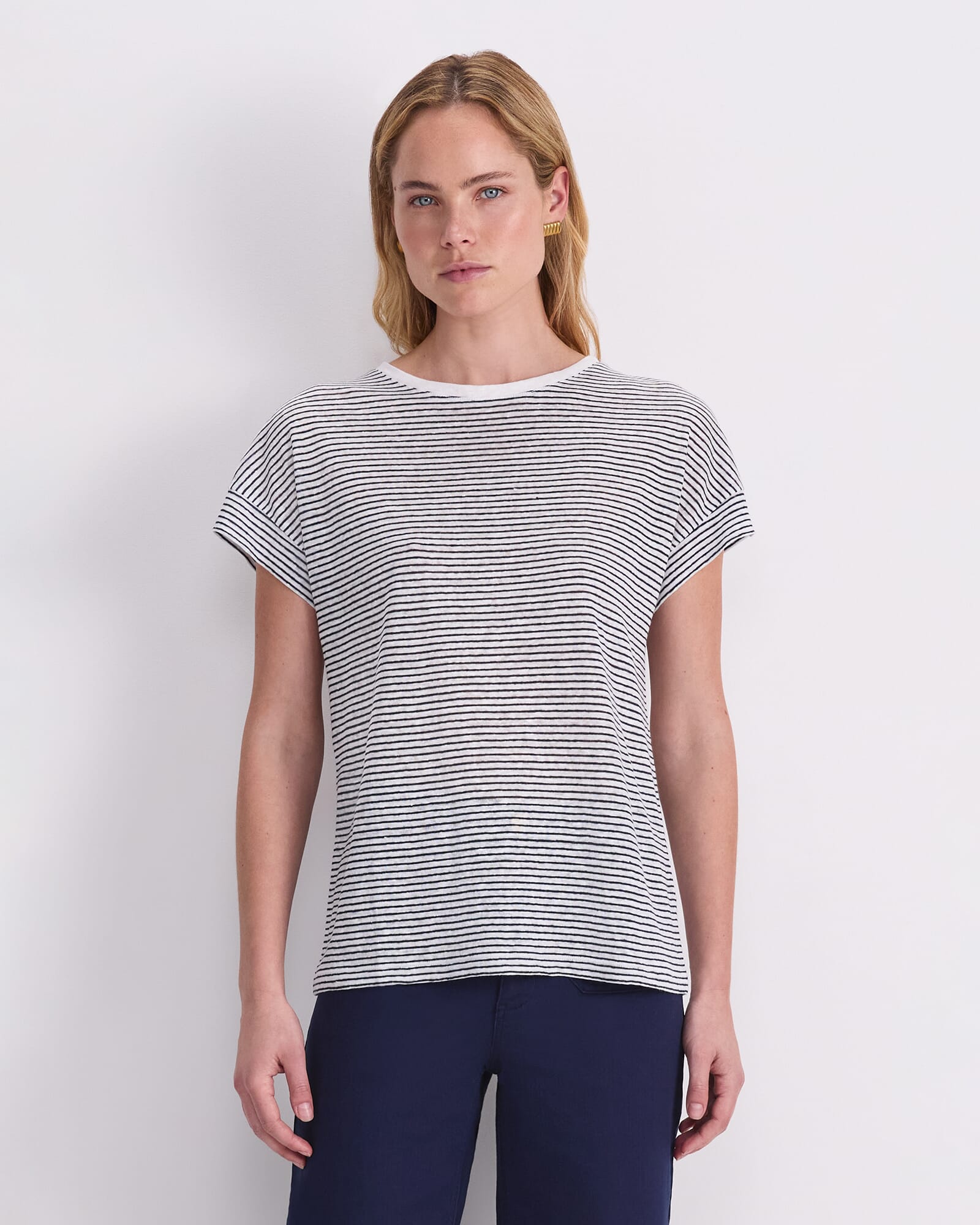 Tonia Crew Neck Linen Tee