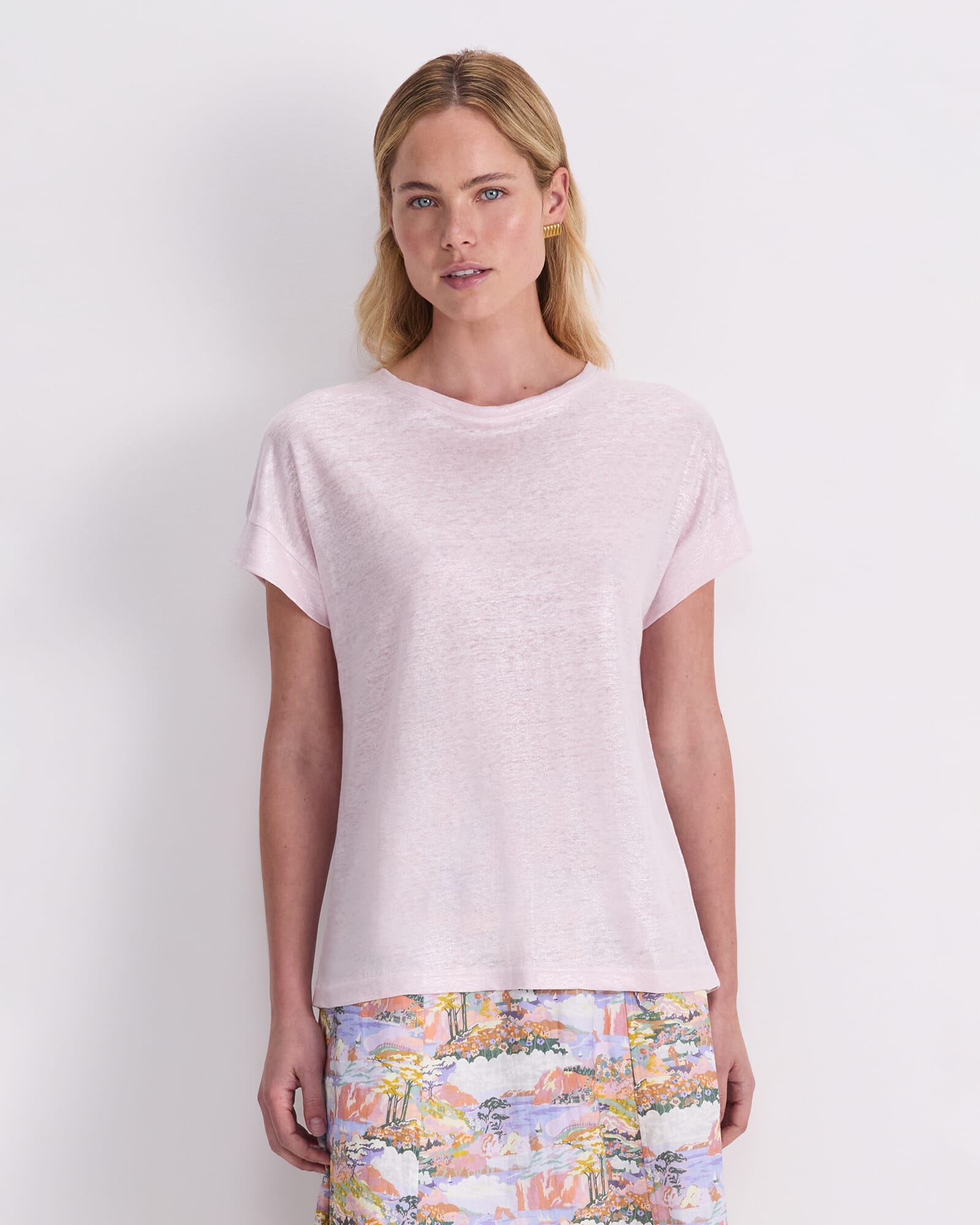 Tonia Foil Linen Tee